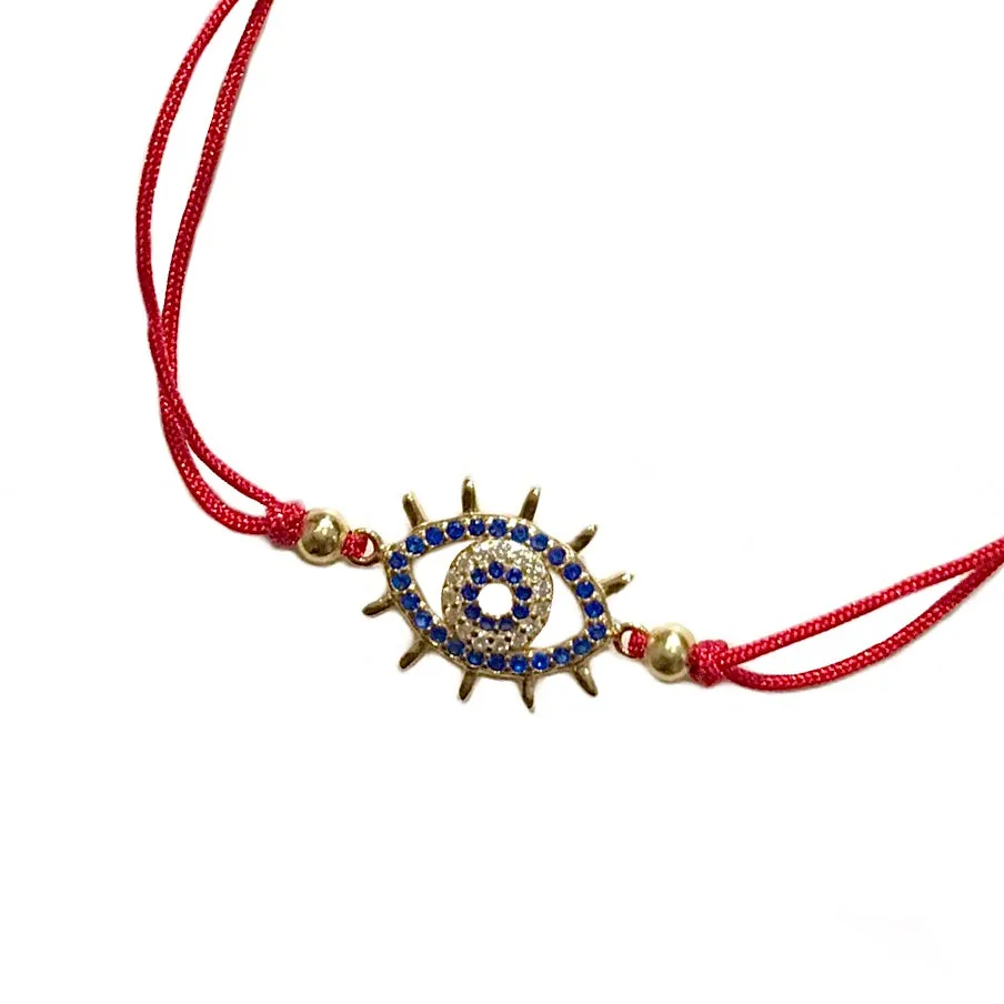 Evil Eye Spikes Red Thread Bracelet