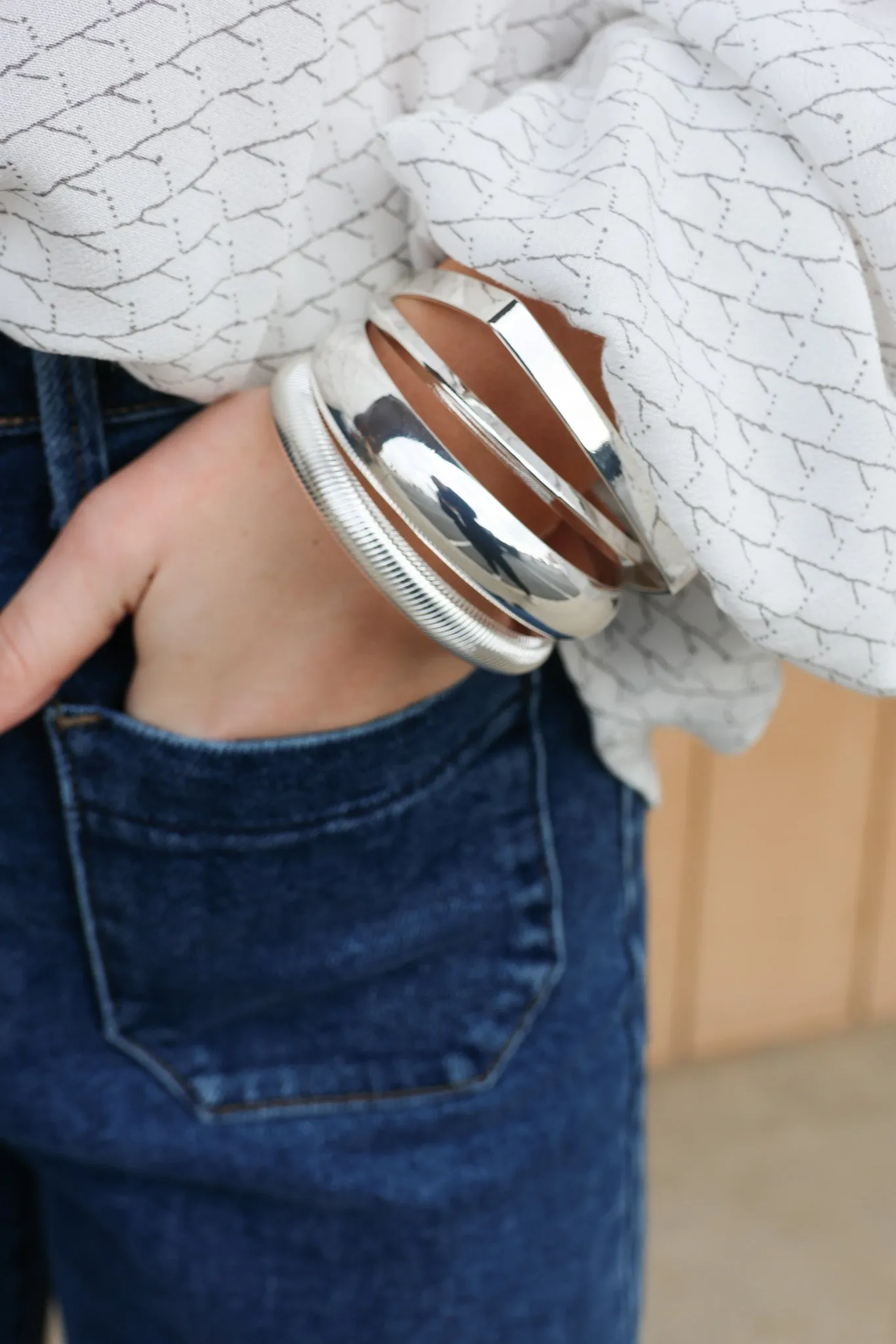 Fashion Forward Bracelet Set In Silver