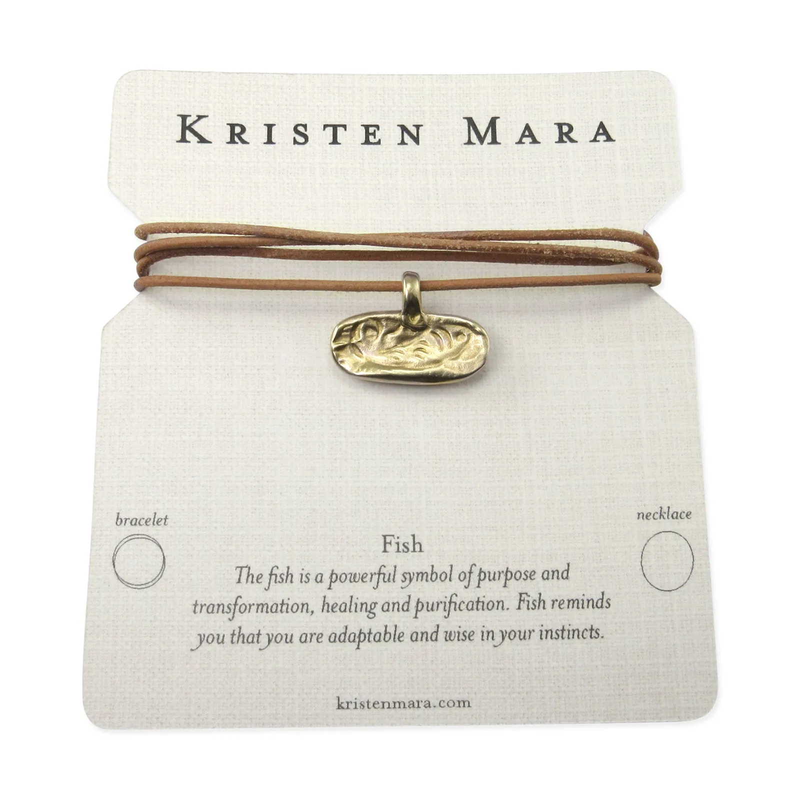 Fish Leather Necklace or Wrap Bracelet