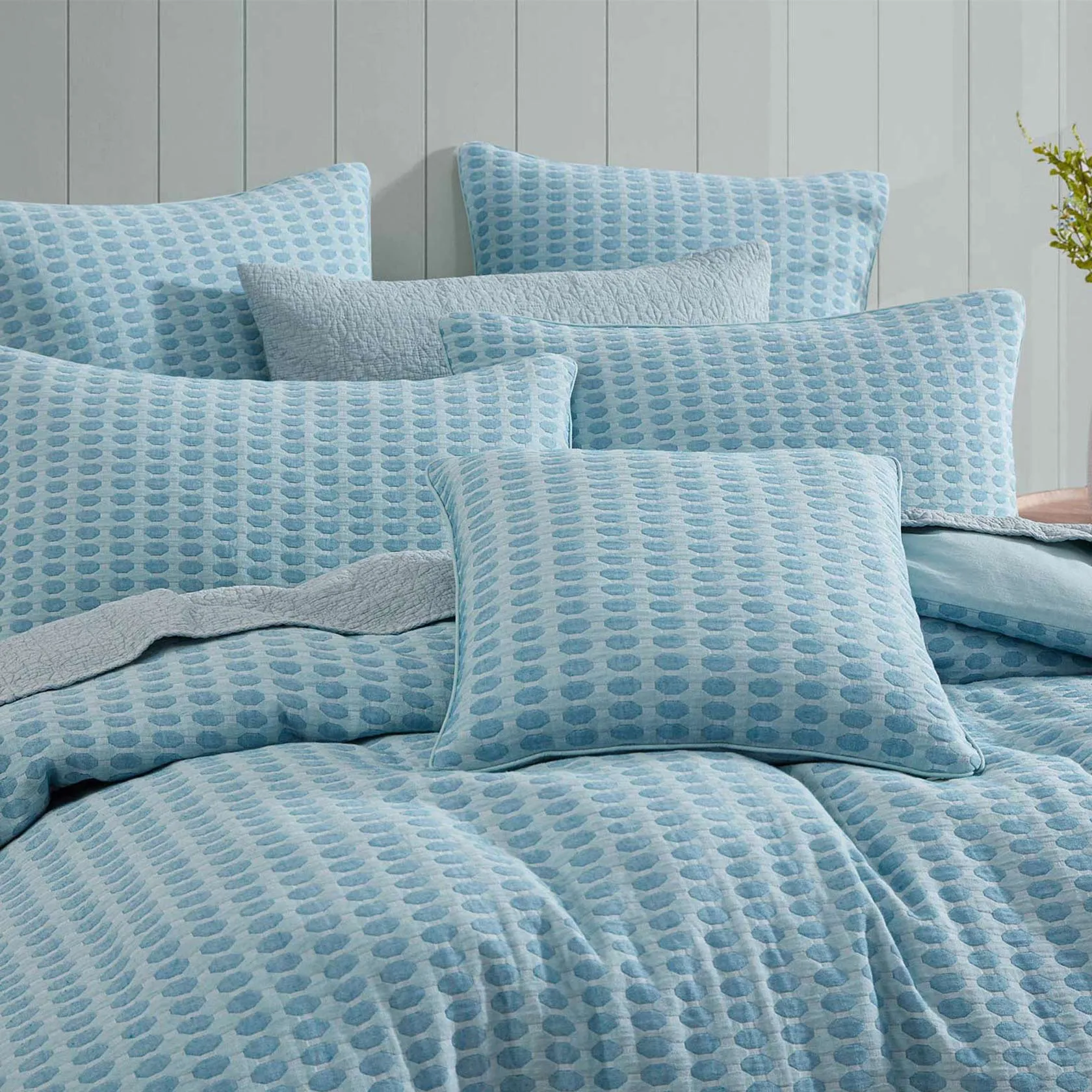 Frankie Turquoise Quilt Cover Set by Logan & Mason Platinum