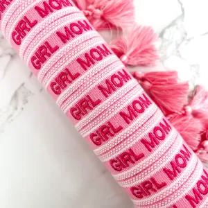 Girl Mom Embroidered Bracelet