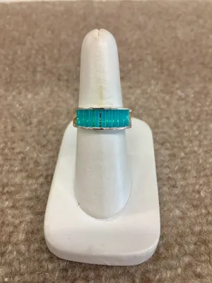 Glacier Blue Onyx Silver Ring