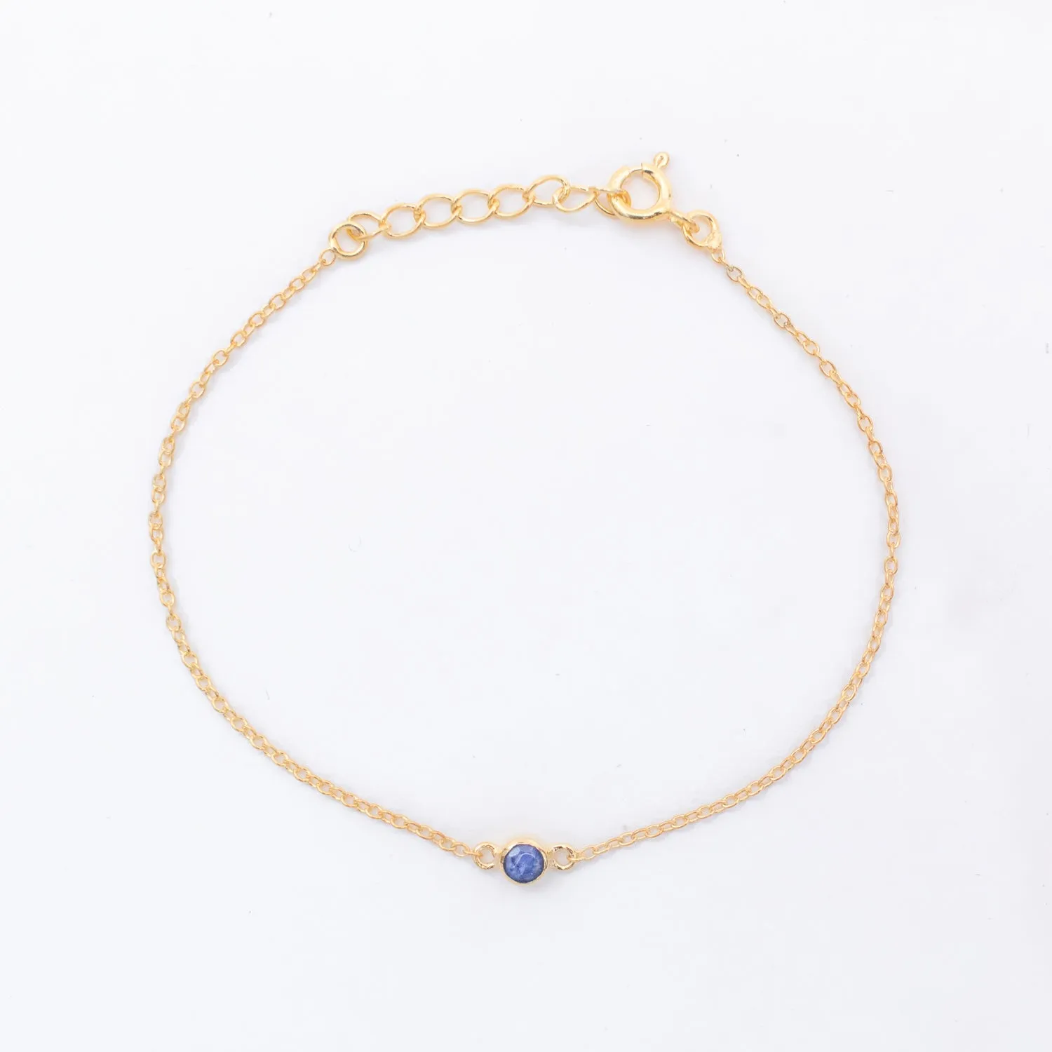 Gold Vermeil Raw Sapphire Solitaire Bracelet