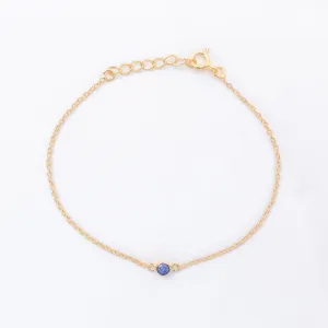 Gold Vermeil Raw Sapphire Solitaire Bracelet