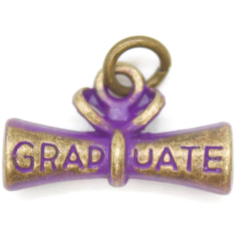 Graduate Diploma Charm Bracelet, Necklace, Earrings, or Charm Only