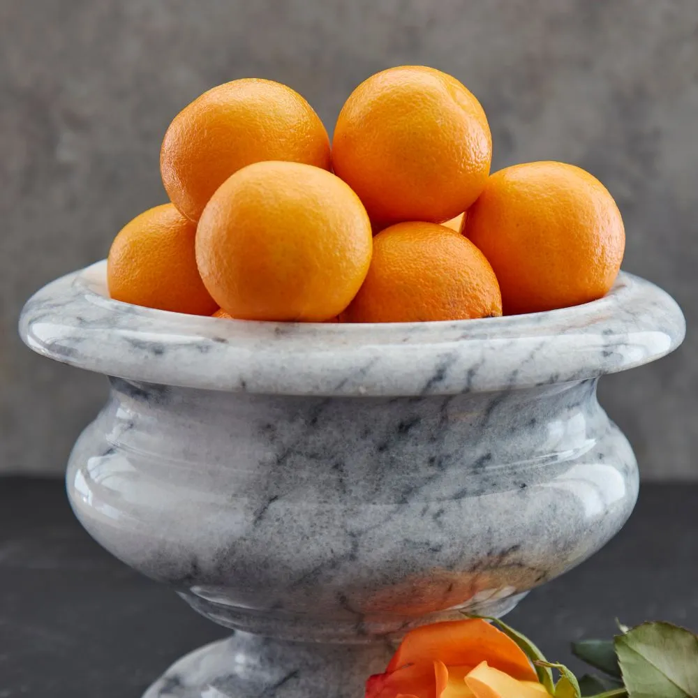 Gray Marble Footed Bowl