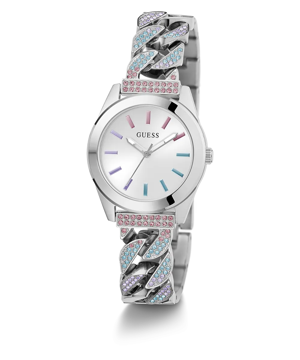 GUESS Ladies Silver Tone Analog Watch