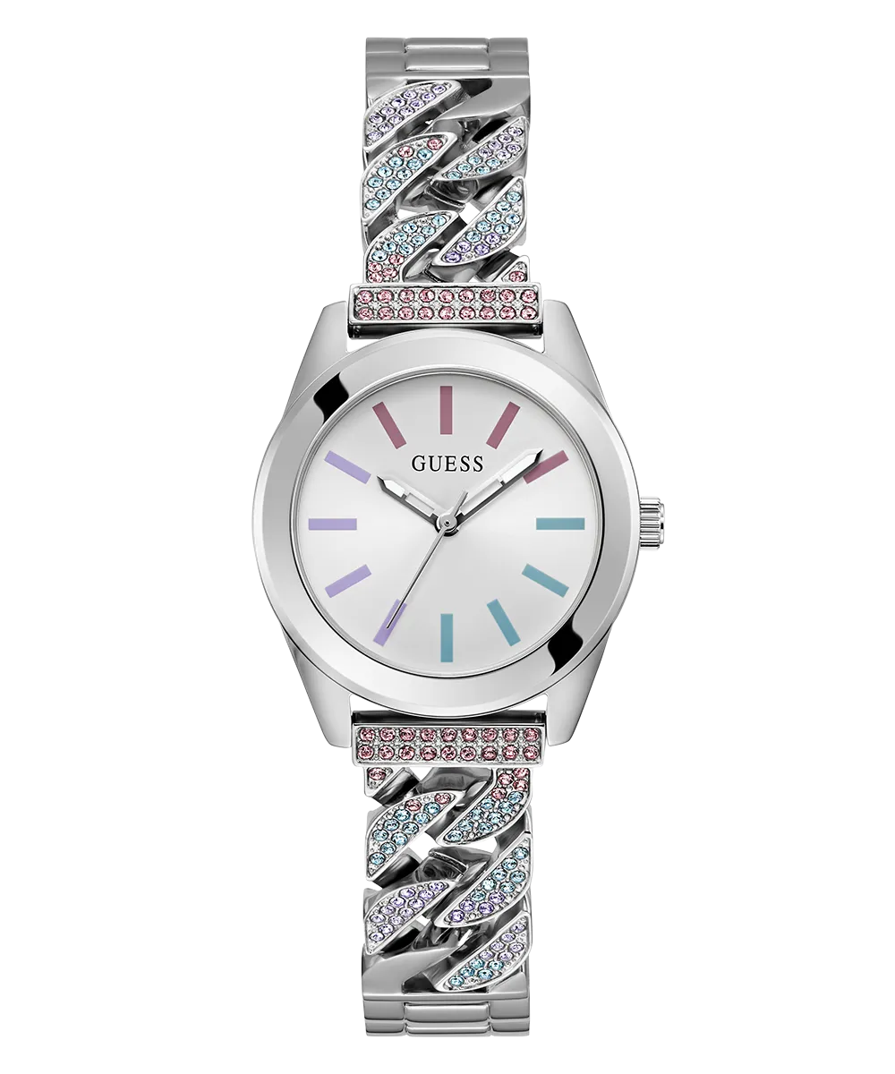 GUESS Ladies Silver Tone Analog Watch