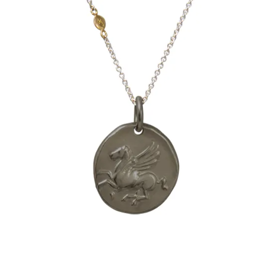 HANDMADE WITH LOVE PEGASUS COIN PENDANT