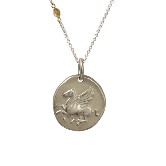 HANDMADE WITH LOVE PEGASUS COIN PENDANT