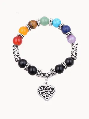 Healing Chakra Charm Bracelet with Natural Stones