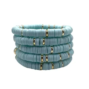 Heishi Mint Blue Disc Bracelet