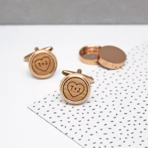 Hidden Heart And Initial Twist Cufflinks