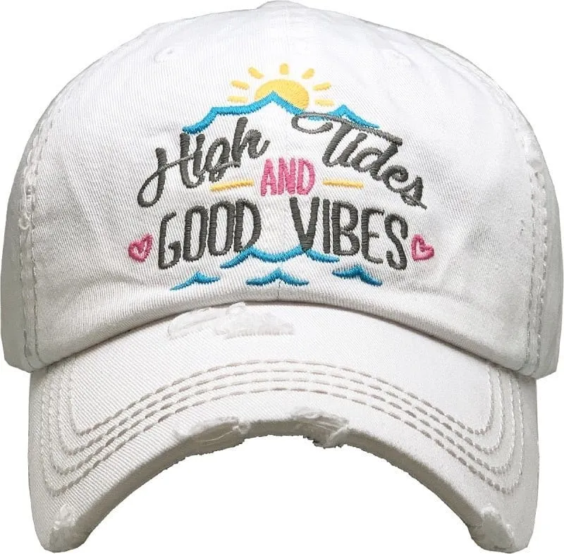 KBV1372 "High Tides and Good Vibes" Vintage Washed Baseball Cap