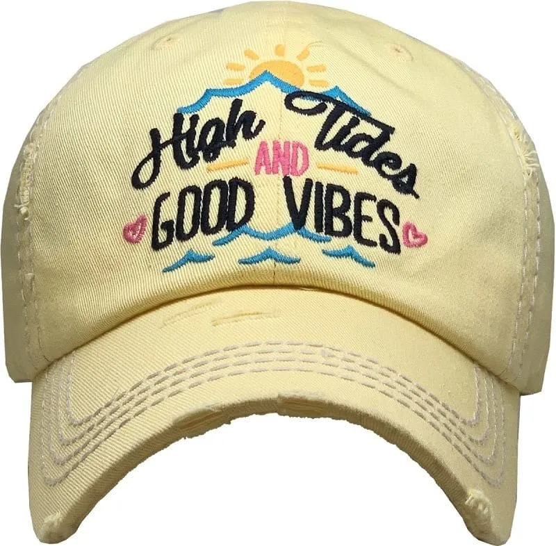 KBV1372 "High Tides and Good Vibes" Vintage Washed Baseball Cap