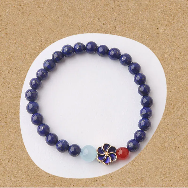 Lapis Lazuli Beaded Bracelets December Birthstone Gemstone Jewelry Accessories for Women