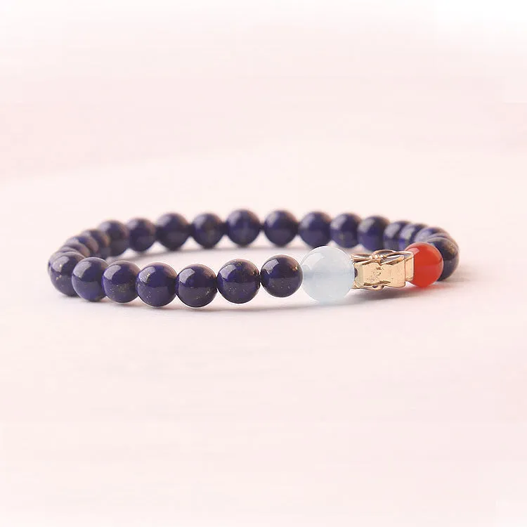 Lapis Lazuli Beaded Bracelets December Birthstone Gemstone Jewelry Accessories for Women