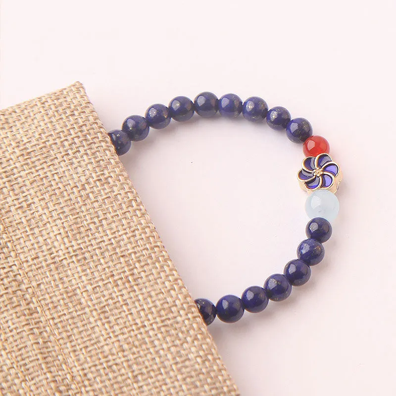 Lapis Lazuli Beaded Bracelets December Birthstone Gemstone Jewelry Accessories for Women