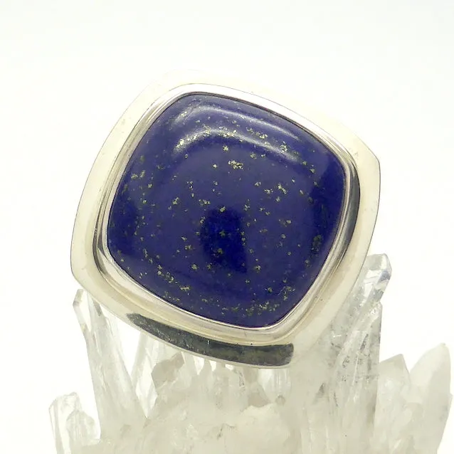 Lapis Lazuli Ring, Square Cabochon, 925 Silver kt1