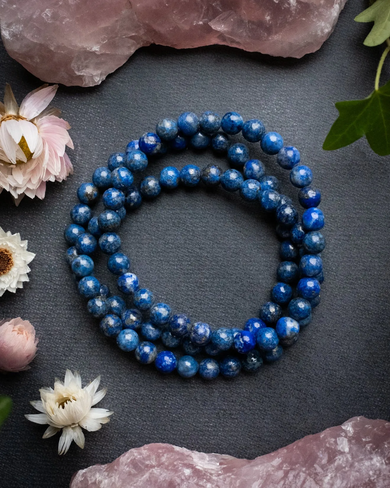 Lapis Lazuli Round Bead Bracelet 6mm