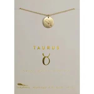 Lucky Feather Zodiac Necklace: Taurus