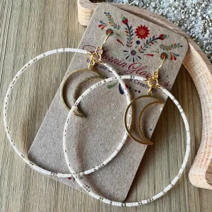 Luna Moon Beaded Hoops