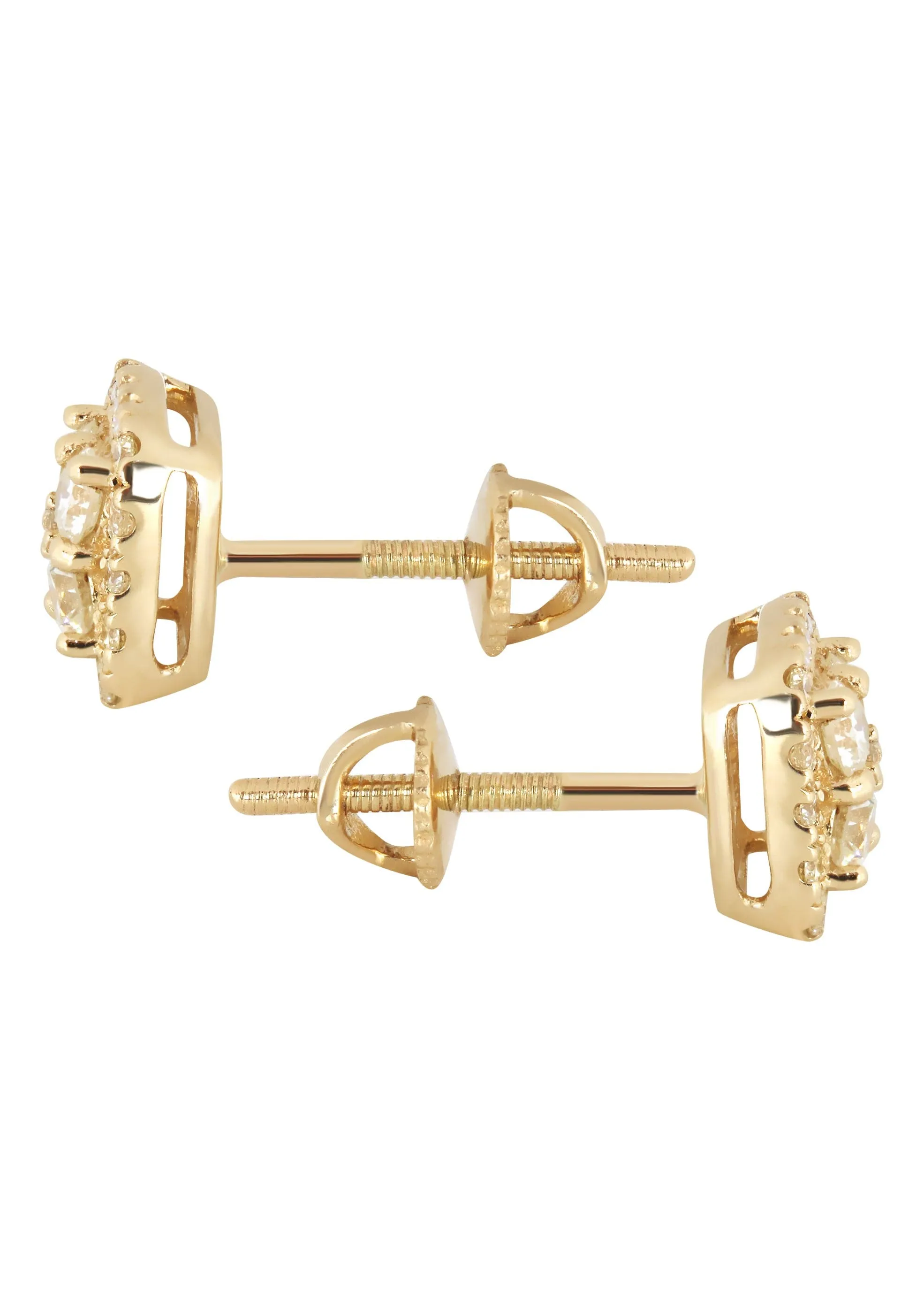 Mens Stud Diamond Earrings | 0.77 Carats 14K Yellow Gold