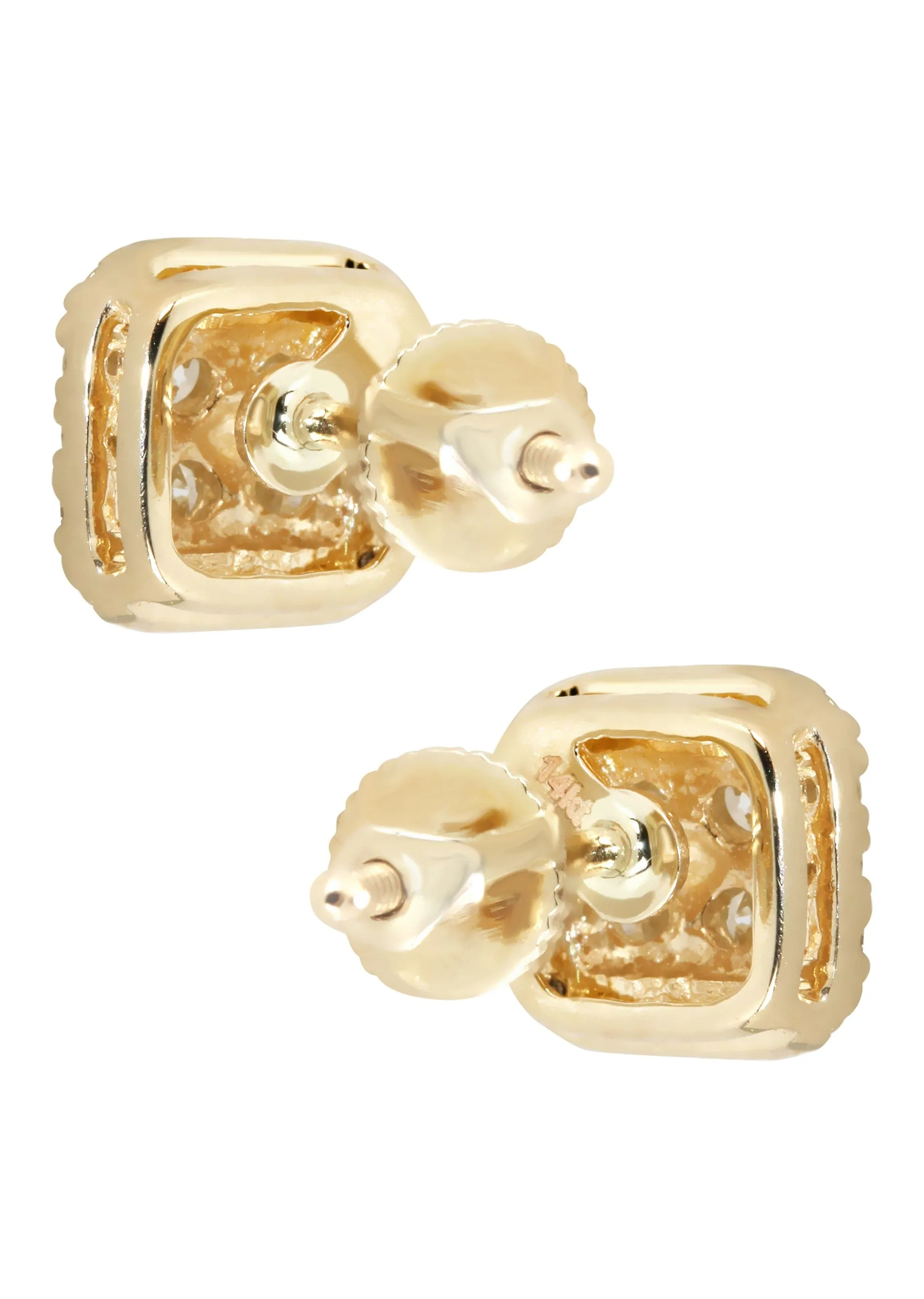 Mens Stud Diamond Earrings | 0.77 Carats 14K Yellow Gold