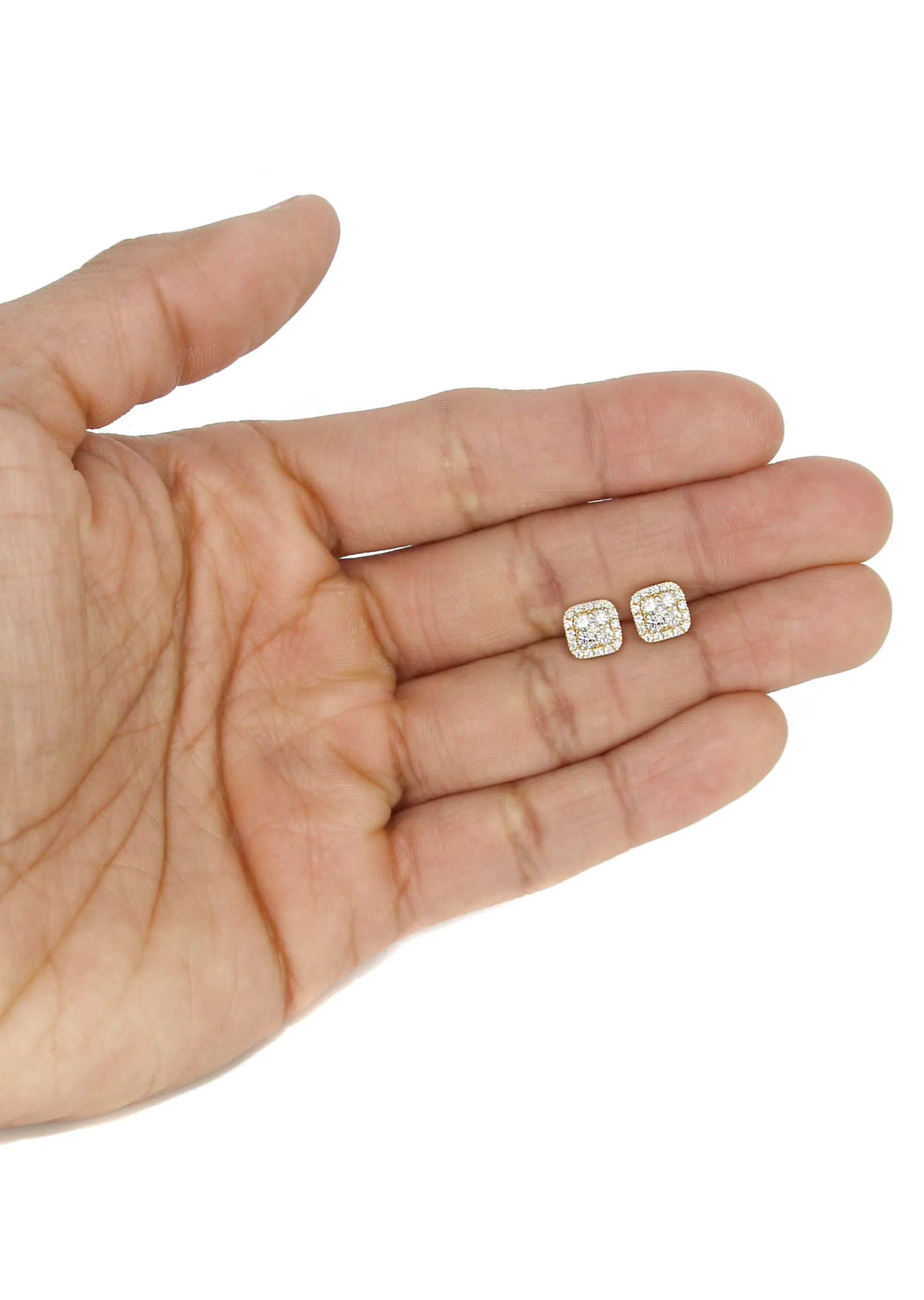 Mens Stud Diamond Earrings | 0.77 Carats 14K Yellow Gold