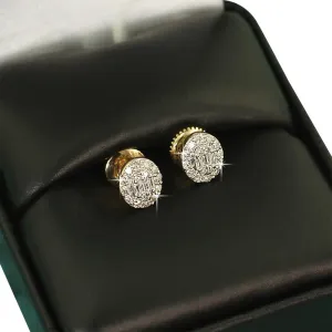 Oval Baguette Diamond Earrings .33cttw 10K Yellow Gold