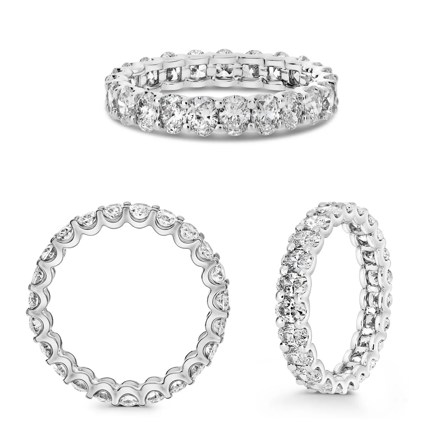 Oval Shape Diamond Eternity Ring Band (2.00 ct.) in Platinum