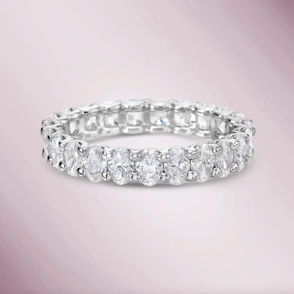 Oval Shape Diamond Eternity Ring Band (2.00 ct.) in Platinum