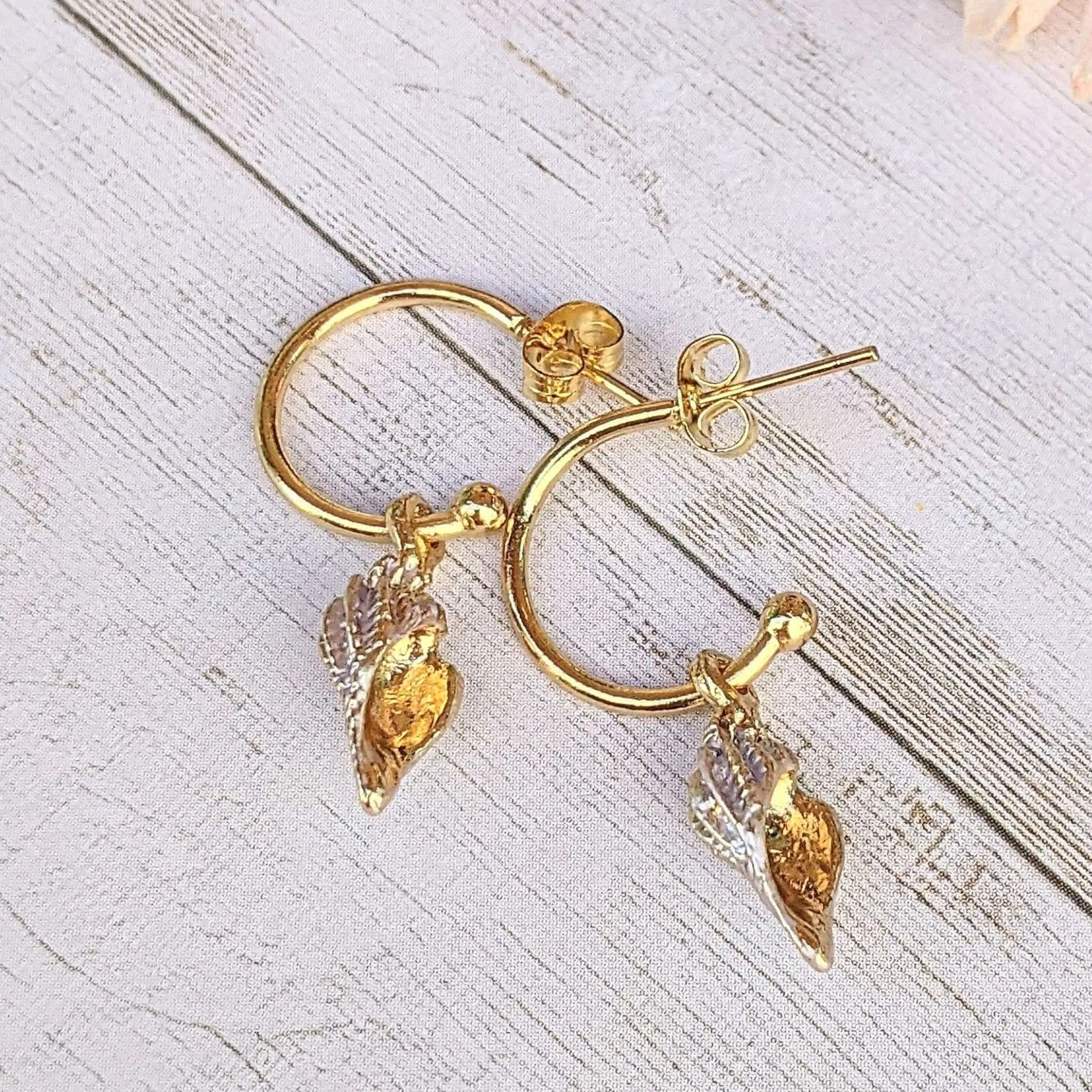 Pale Lavender Conch Seashell gold hoop earrings, Hoop Drop