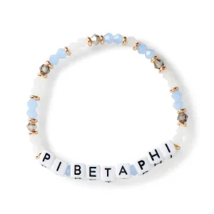 Pi Beta Phi Bracelet With Glass Beads and 18K Gold Accent Beads