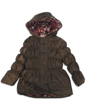 Pink Platinum - Baby Girls Hooded Floral Parka Jacket