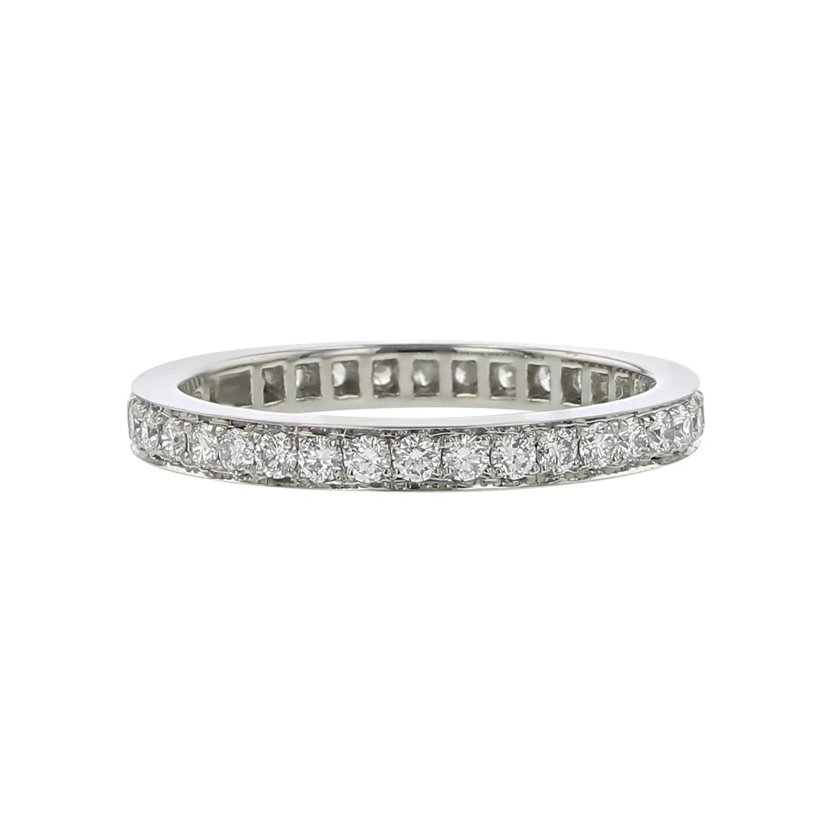 Platinum 35 Bead-Set Full Cut Diamonds = 0.62ctw 2.65mm Eternity Band