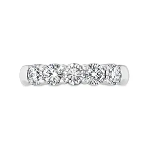 PLATINUM 5 ROUND DIAMONDS=1.23-1.33CT SIGNATURE BAND