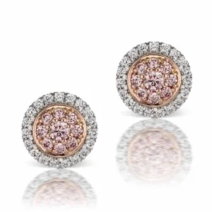 Platinum/18K White & Rose Natural Diamond Earrings