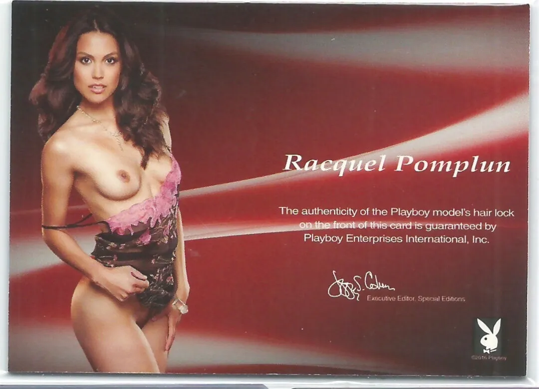 Playboy Centerfold Update 7 Raquel Pomplun Spotlight Hair Locket Memorabilia Card