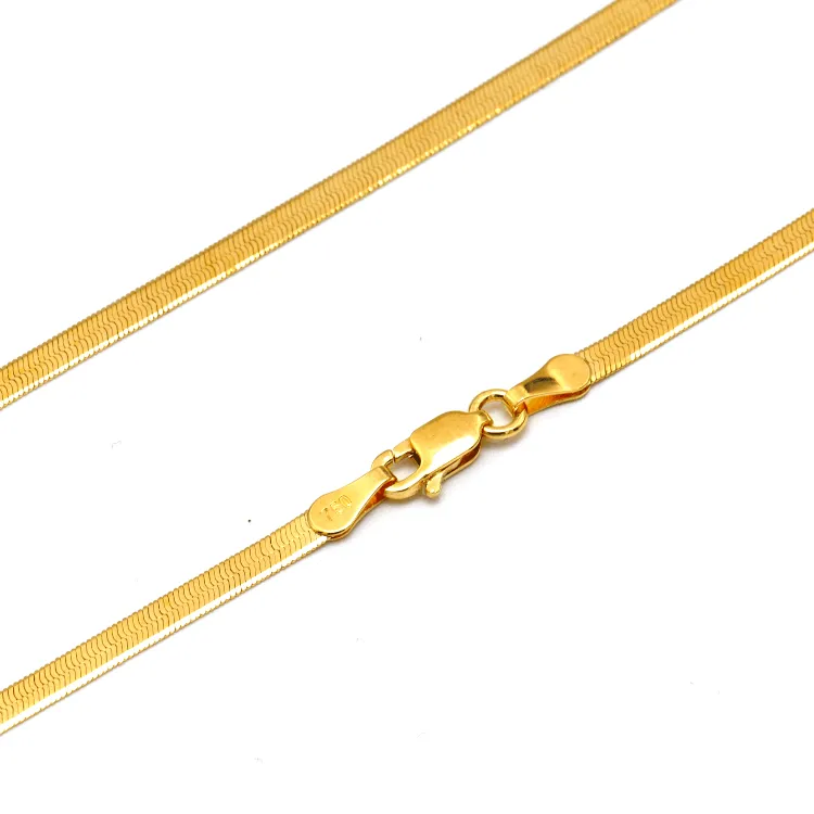 Real Gold Omega Snake Herringbone Belt Chain Necklace 0707 (45 C.M) CH1226