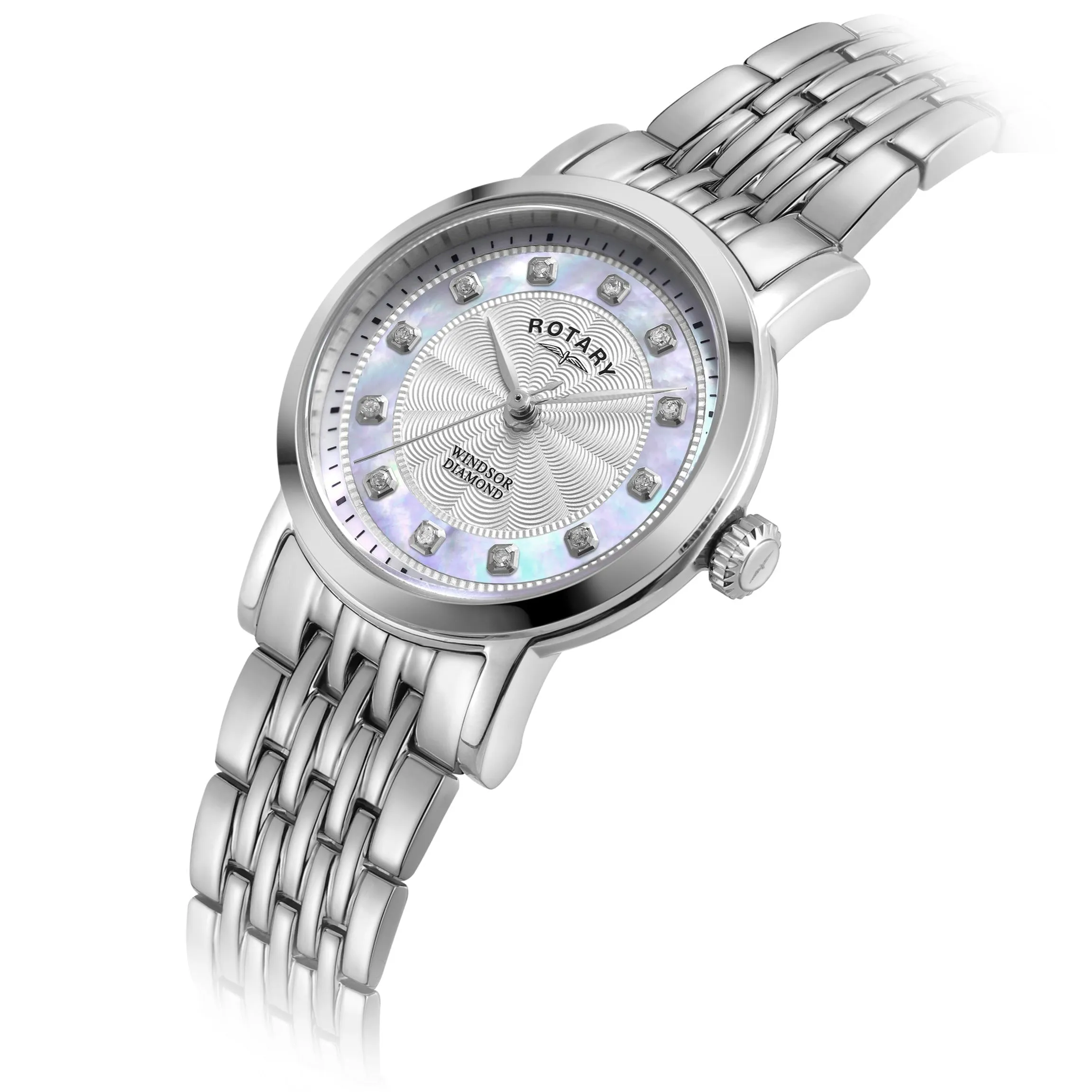 Rotary Windsor Ladies Silver Watch LB05420/41/D