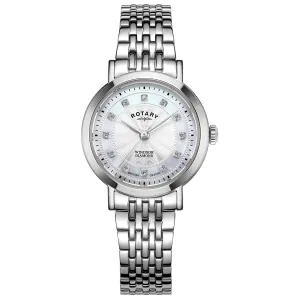 Rotary Windsor Ladies Silver Watch LB05420/41/D