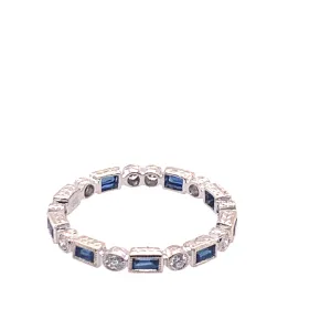 Sapphire and Diamond Eternity Band