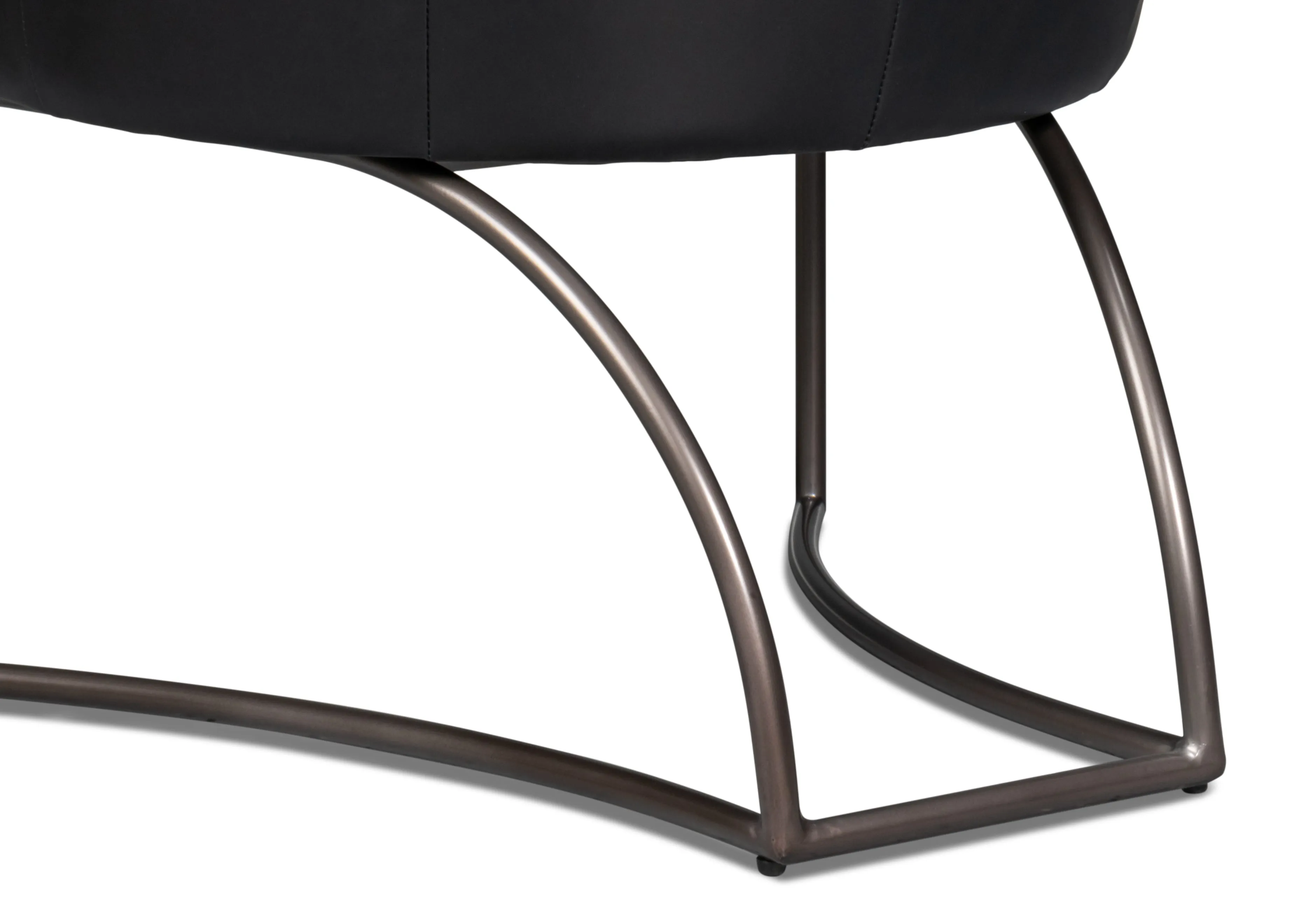 Sarreid - Nagel Distilled Leather Chair Onyx Black - Black - Contemporary