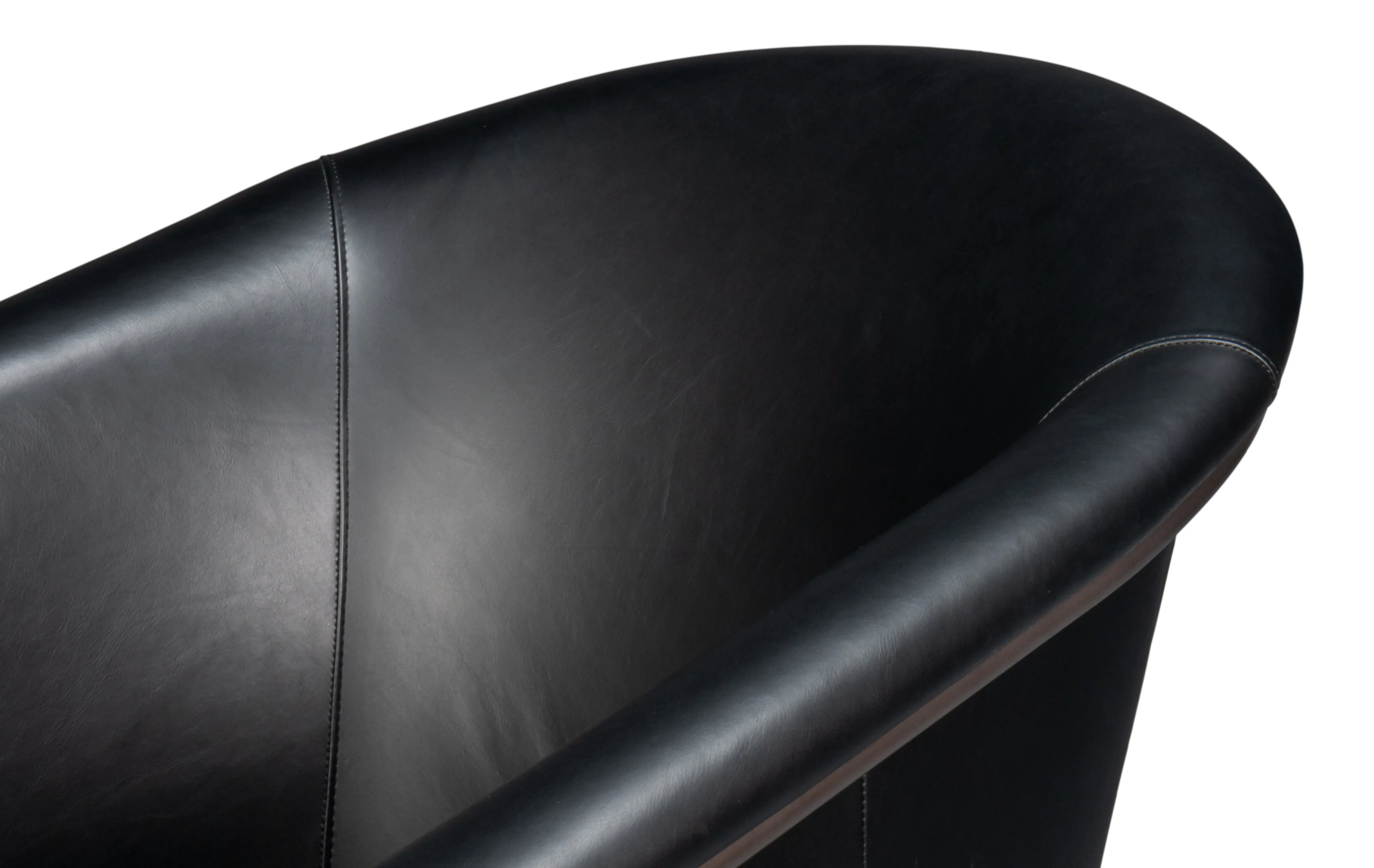 Sarreid - Nagel Distilled Leather Chair Onyx Black - Black - Contemporary