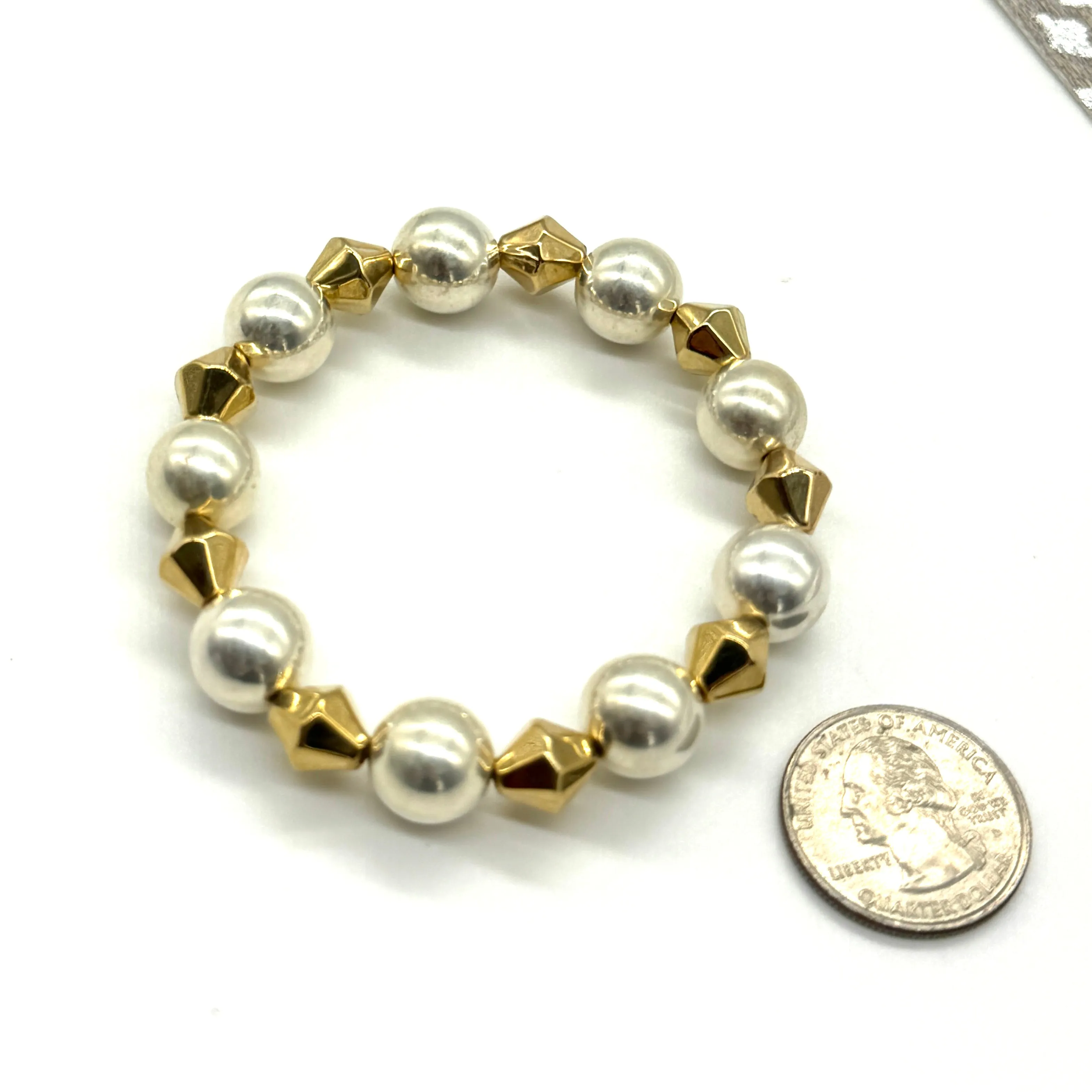 Silver & Gold Mixed Statement Stretch Bracelet