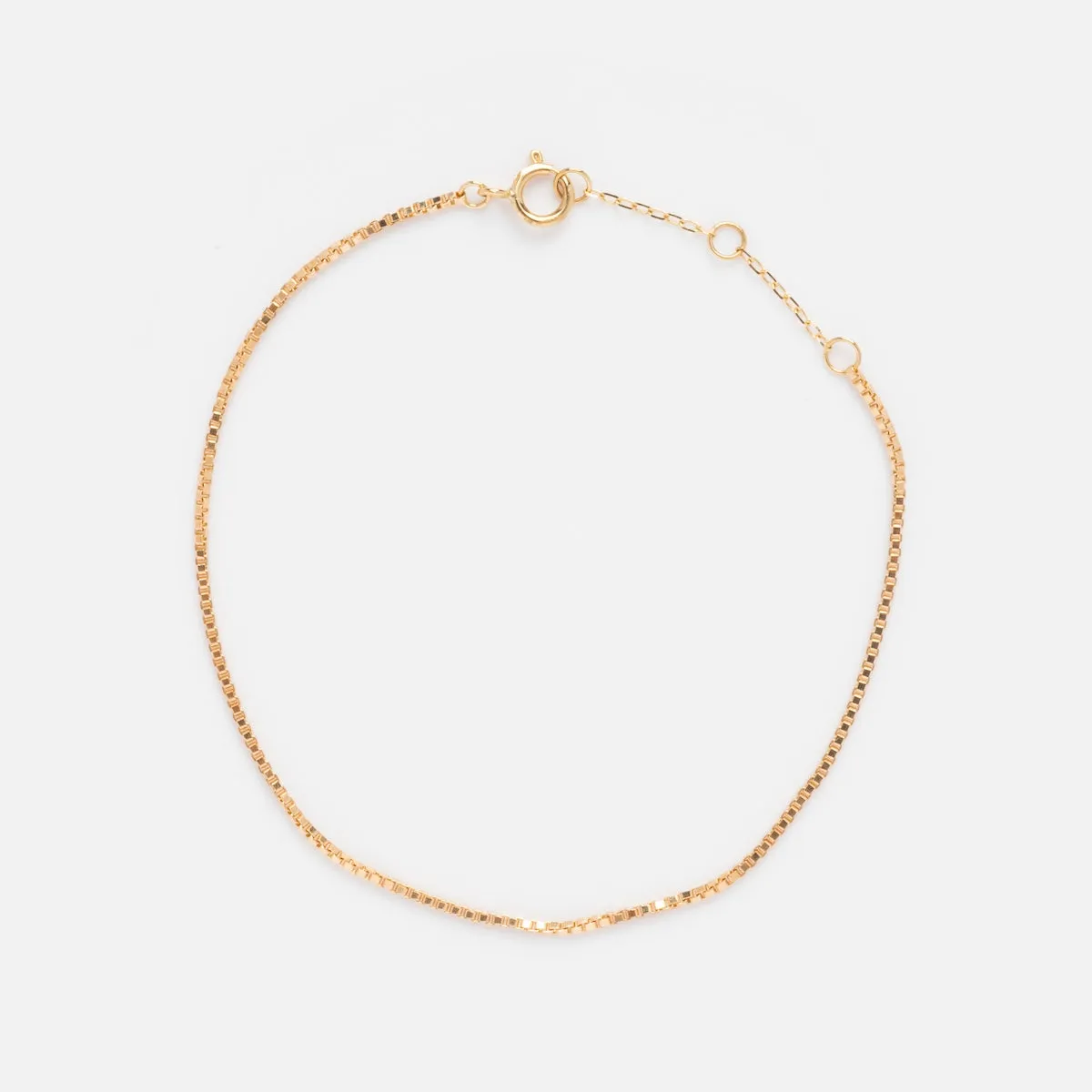 Solid Gold Box Chain Bracelet