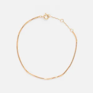 Solid Gold Box Chain Bracelet