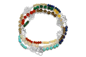 Sphere 2 Way Necklace/Bracelet Silver Multi