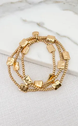 Square Beaded Bracelet - Gold